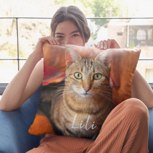 Custom Photo Pet Cat Best Friend Heart Love  Cushion