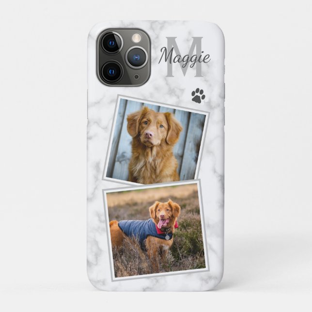 Custom Photo Pet Dog Cat Stylish Monogram Photo Case-Mate iPhone Case (Back)