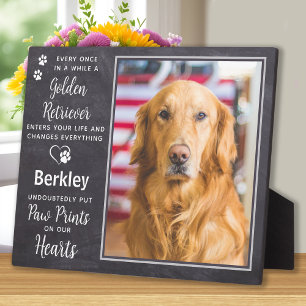 Custom Photo Pet Dog Golden Retriever Memorial Plaque