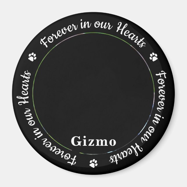 Custom Photo Pet Dog Memorial Fridge Magnet (Front)