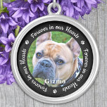 Custom Photo Pet Dog Memorial Silver Plated Necklace<br><div class="desc">Honour your best friend with a custom photo memorial necklace. This unique pet memorials keepsake is the perfect gift for yourself, family or friends to pay tribute to your loved one. We hope your dog memorial photo necklace will bring you peace, joy and happy memories. Quote "Forever in our Hearts"....</div>