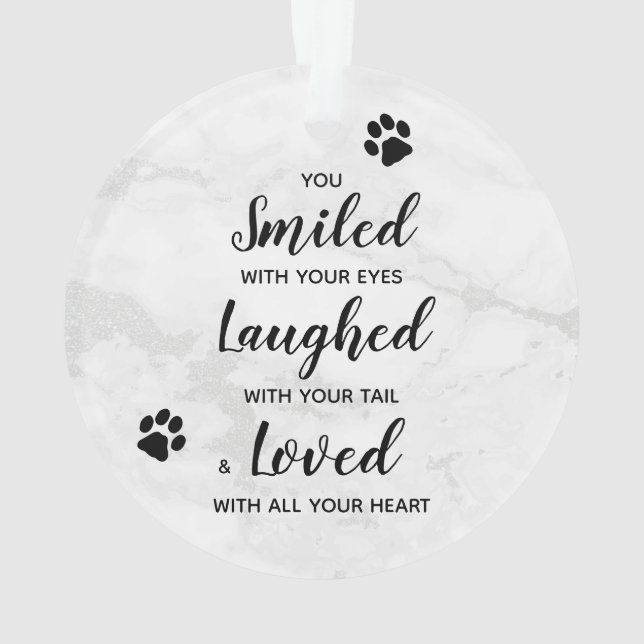 Custom Photo Pet Loss Quote Pet Memorial Ornament (Back)