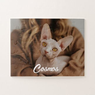 Custom Photo Pet Sphynx Cat Best Friends Family  Jigsaw Puzzle