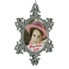 Custom Photo Pewter Snowflake Ornaments