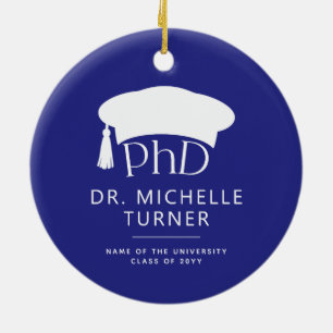 Custom Photo PhD Doctoral Degree Graduation Ceramic Tree Decoration