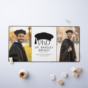 Custom Photo PhD Hat Doctoral Degree Graduation Desk Mat