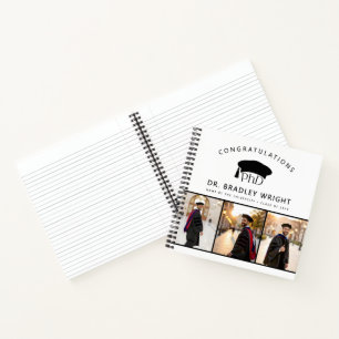 Custom Photo PhD Hat Doctoral Degree Graduation Notebook