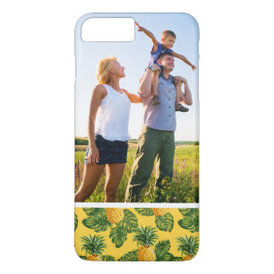 Custom Photo Pineapples & Tropical Leaves On Gold iPhone 8 Plus/7 Plus Case