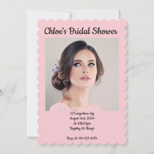 CUSTOM PHOTO PINK BRIDAL SHOWER INVITATION