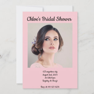CUSTOM PHOTO PINK BRIDAL SHOWER INVITATION