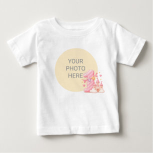 Custom Photo Pink One Castle Birthday Baby Shirt