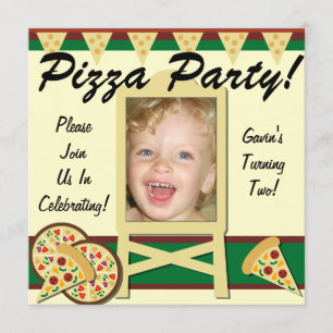 Custom Photo Pizza Party Invitations