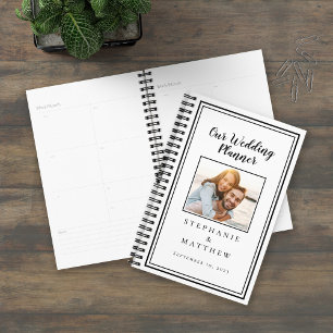 Custom Photo Planner Simple Black & White Wedding
