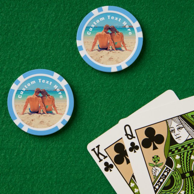 Custom Photo Poker Chips with Your Photos and Text (Poker Table (Double))