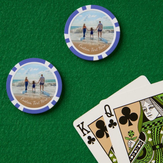 Custom Photo Poker Chips with Your Photos and Text (Poker Table (Double))