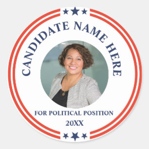 Custom Photo Political Campaign  Classic Round Sticker