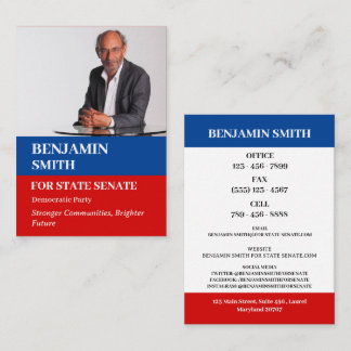 Custom Photo Political Campaign Politician Business Card
