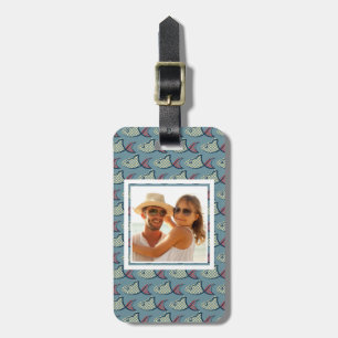 Custom Photo Polka Dot Fish Pattern Luggage Tag
