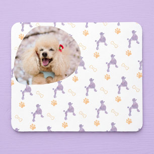 Custom Photo Poodle Lavender Mouse Pad for Dog Mom