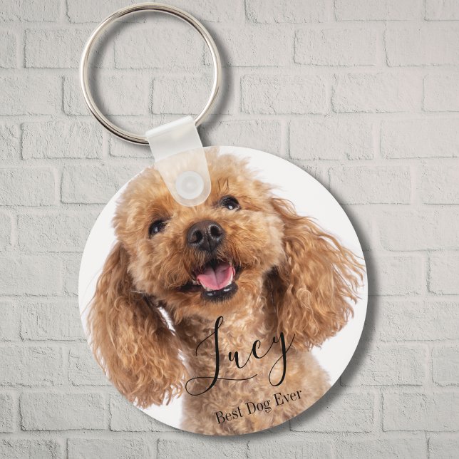 Custom Photo Poodle Personalized Dog Lover Key Ring (Creator Uploaded)