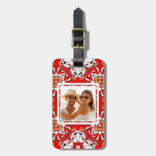 Custom Photo Portuguese Ceramic Tile Pattern Luggage Tag