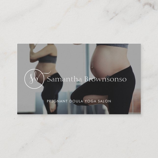 Custom Photo Pregnant Doula Birth Coach Business Card (Back)