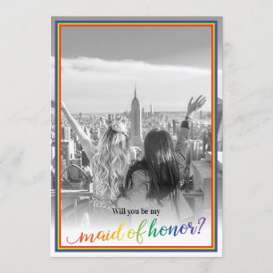 Custom Photo Pride Will You Be My Maid of Honour Invitation