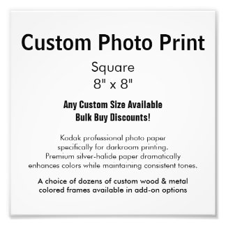 Custom Photo Print - Square 8" x 8"