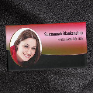 Custom Photo Professional Black Pink Name Tag
