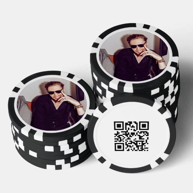 Custom Photo Promotional QR Code Double Sided Poker Chips (Stack)