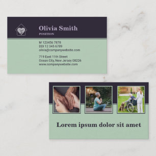Custom Photo Purple & Blue Home Care Business Card