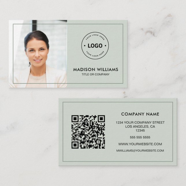 Custom Photo QR Code Business Card (Front/Back)