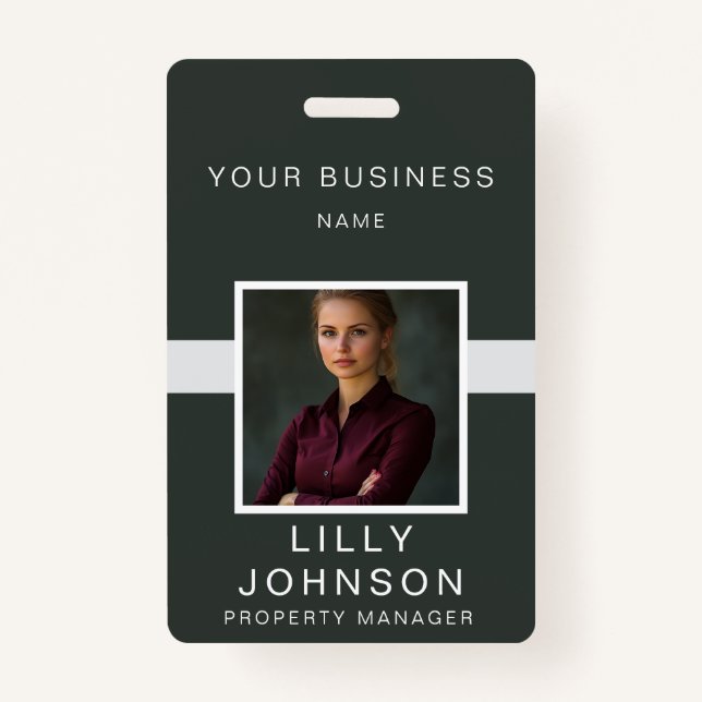 Custom Photo & QR Code Professional ID ID Badge (Front)