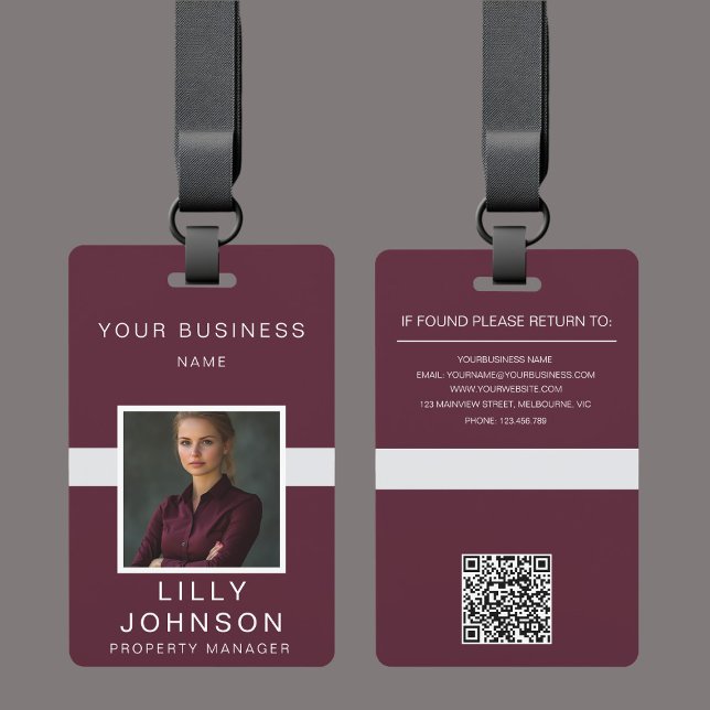 Custom Photo & QR Code Professional ID ID Badge (Creator Uploaded)