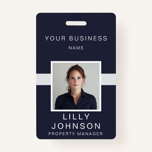 Custom Photo & QR Code Professional ID ID Badge (Front)