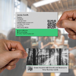 Custom Photo QR-code Social Landscape Business Card