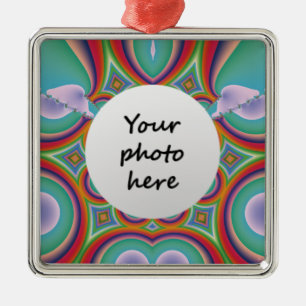 Custom Photo Rainbow Psychedelic Art Metal Tree Decoration
