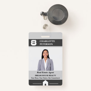 Custom Photo Real Estate Name ID Badge