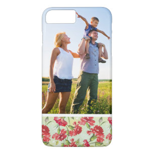 Custom Photo Red Carnations & butterflies iPhone 8 Plus/7 Plus Case