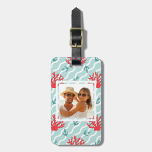 Custom Photo Red Coral Pattern 1 Luggage Tag