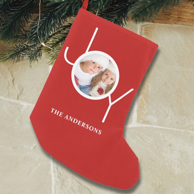 Custom Photo Red Small Christmas Stocking (Creator Uploaded)