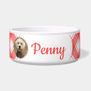 Custom Photo Red & White Country Farmhouse Plaid
