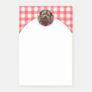 Custom Photo Red & White Country Farmhouse Plaid Post-it Notes