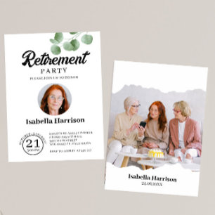 Custom Photo  Retirement  Invitation