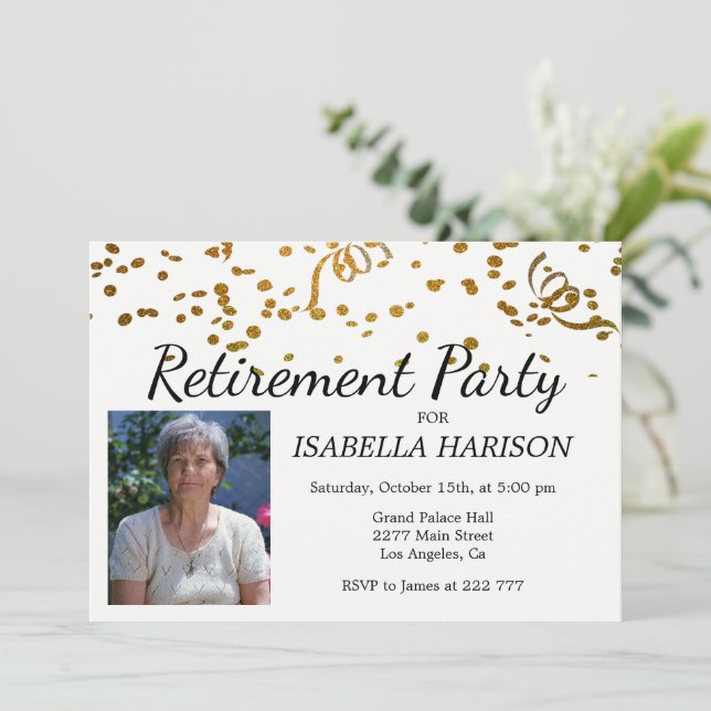 Custom Photo Retirement Invitation (Standing Front)