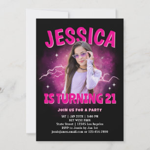 Custom Photo Retro Y2K Hip-hop Album Birthday Invitation