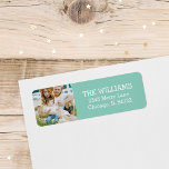 Custom Photo Return Address Labels<br><div class="desc">Custom printed return address labels personalised with your photo,  name and address or other custom text. Click Customise It to change text fonts and colours and further personalise the design. Coordinates with our Peace Love and Joy Holiday Collection.</div>