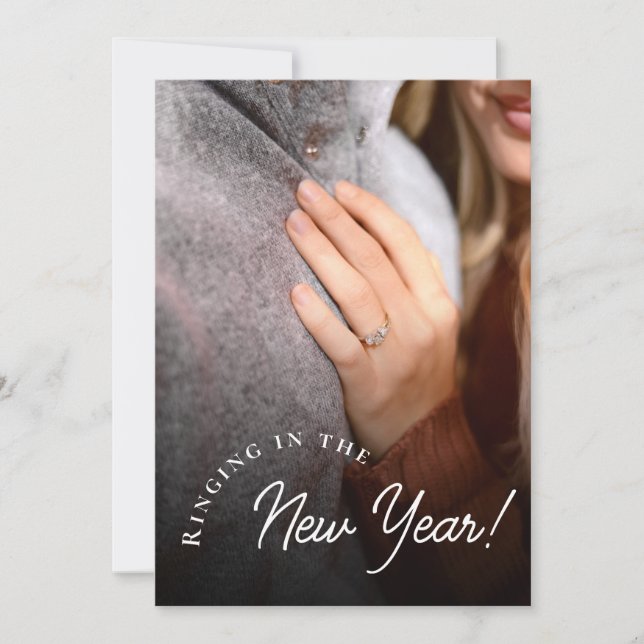 Custom Photo Ringing in the new year  Save The Date (Front)