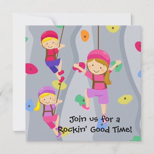 Custom Photo Rock Wall Birthday Invitation (Front)