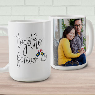 Custom Photo Romantic Love Birds Together Forever Coffee Mug
